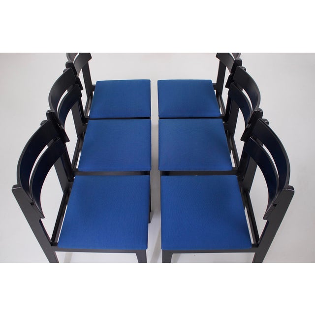 Brutalist Black Chairs, 1970s, Set of 6 For Sale - Image 10 of 12