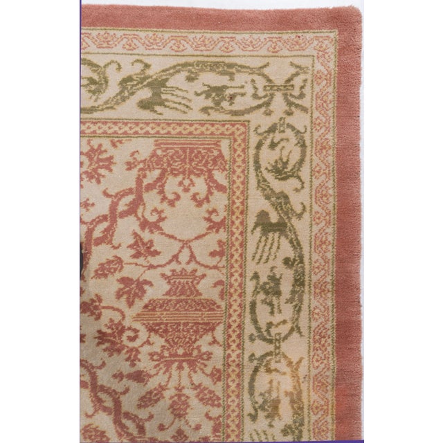 Vintage Circa 1960 Light Brick Spanish Hand Knotted Rug 12'5 X 14'2 For Sale - Image 9 of 11