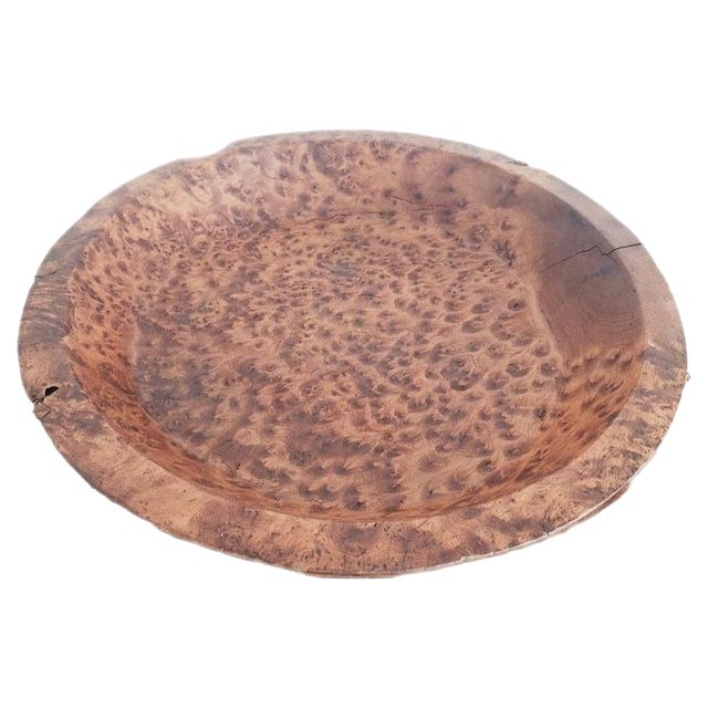 Large North African Wooden Thuya Burl Dough Bowl, 1970s For Sale