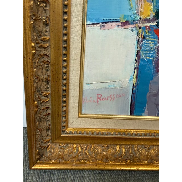 Alain Rousseau Floral Still Life Expressionist Oil Painting, Signed For Sale - Image 10 of 12