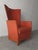 Matteo Grassi Vintage Italian Sculptural High-Back Leather Armchair For Sale - Image 4 of 10