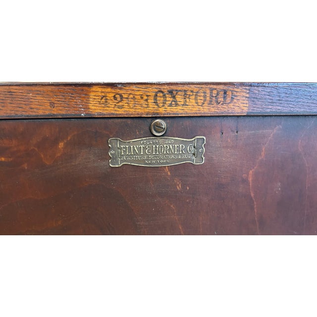 Brown Vintage Flint & Horner Four-Drawer Chest With Silk Decoupage and Black Accents, Attributed For Sale - Image 8 of 8