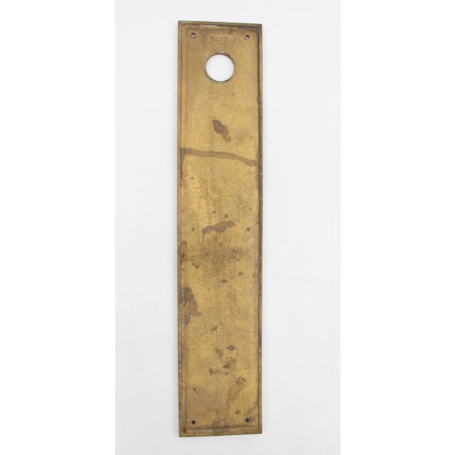 Pair of Mid 20th Century Bronze Yale Entry Door Push Plates For Sale - Image 4 of 5