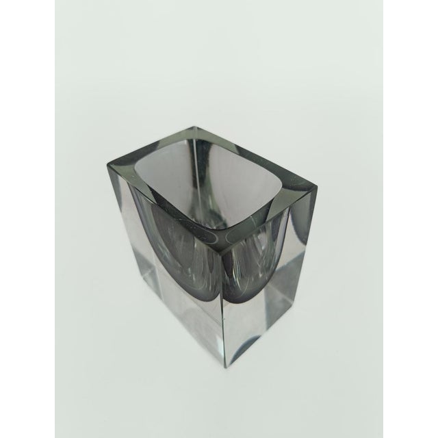 Italian Ashtray Bowl in Murano Sommerso Grey, Black and Clear Glass, 1970s For Sale - Image 9 of 16