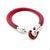 David Yurman 1990s David Yurman Red Leather Bracelet 9" Sterling Silver Estate For Sale - Image 4 of 7
