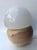 Pair of Travertine and Opaline Glass Culbuto Lamps Italy, 1980s For Sale - Image 6 of 14
