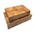 Contemporary Set of 2 - Large Honey Burlwood Glossy Veneer Decorative Boxes For Sale - Image 3 of 4
