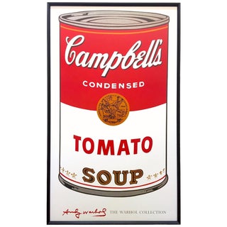 Andy Warhol Foundation Large Framed Lithograph Print Pop Art Poster " Campbell's Soup I ( Tomato ) " 1968 For Sale