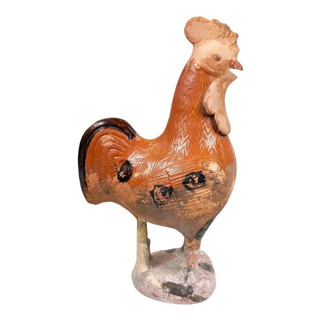 19th Century Antique Terra Cotta Rooster For Sale