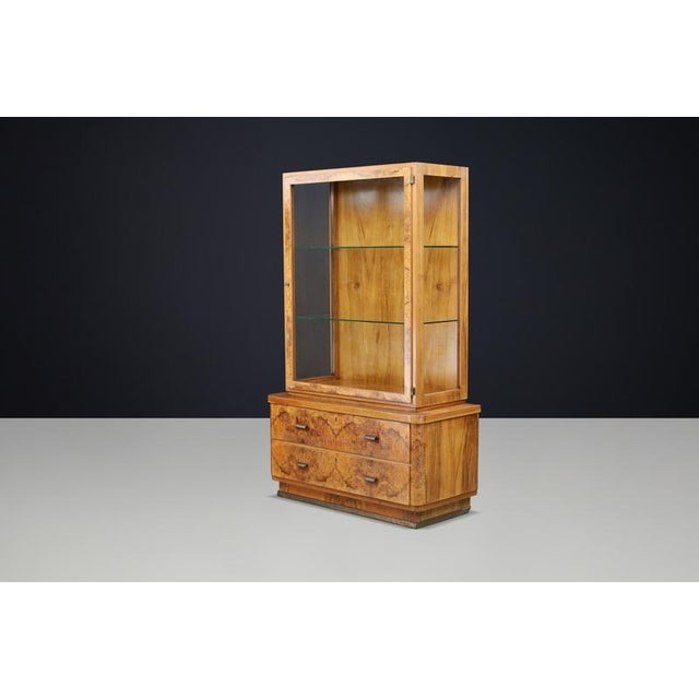 Art Deco Burl Walnut Display Cabinet, 1930s For Sale - Image 3 of 18