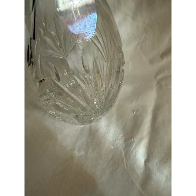 Transparent Vintage 1960 Decanter Set With Two 1960 Etched Wine Goblets For Sale - Image 8 of 8