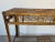 1970s Vintage Bamboo & Leather Chinese Chippendale Fretwork Console Table With Parquet Top/Sold For Sale - Image 5 of 12