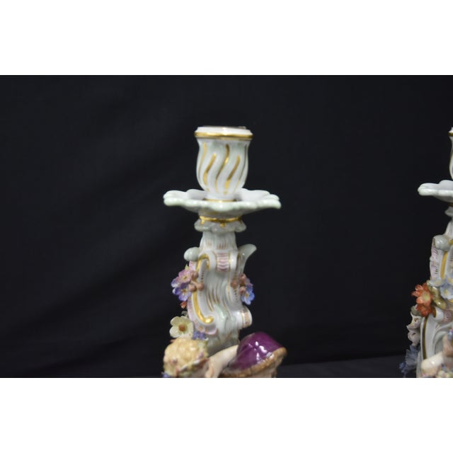 Meissen 4-Seasons Figural Candlesticks For Sale In New York - Image 6 of 15