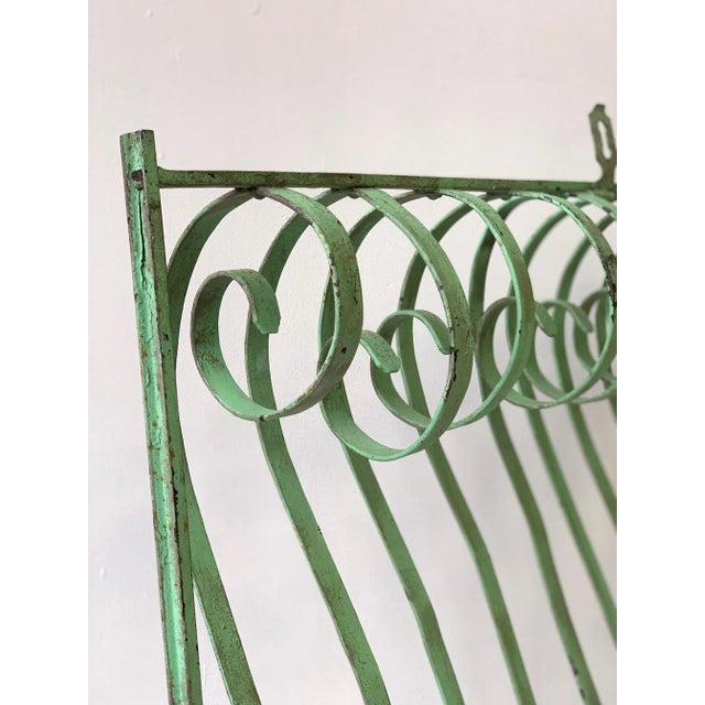 Art Deco Antique Light Green Architectural Salvage Window Grate Scroll For Sale - Image 3 of 6