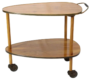 Vintage Walnut Serving Cart, 1950s