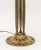 Art Deco Molded Frosted Glass Shade and Brass Base Table Lamp, the floral motif shade signed "Jehel", the base with three...