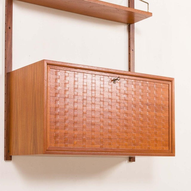 Teak Shleving Wall Unit with Bureau by Poul Cadovius for Cado,1960s For Sale - Image 12 of 18