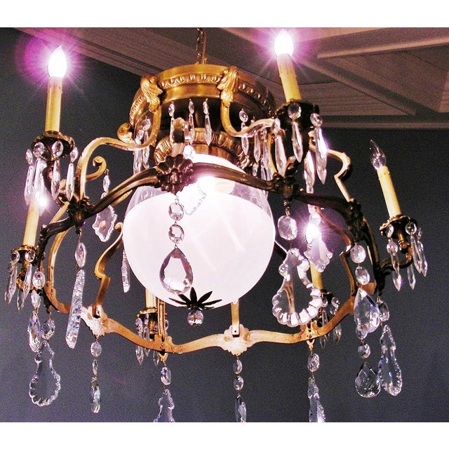Bronze 1900s French Art Nouveau Bronze Dore' Chandelier For Sale - Image 8 of 9
