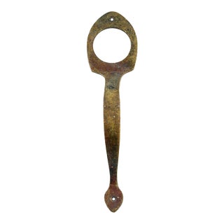 Traditional 11.25 In. Bronze or Brass Door Pull Handle With Lock Insert For Sale