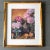1960s Vintage Original Tabletop Still Life Pastel Drawing Pink Roses With Faux Bamboo Frame For Sale - Image 5 of 5