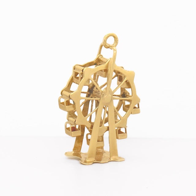 Antique Austrian 14k Gold Figural Ferris Wheel Charm for a Bracelet For Sale In Philadelphia - Image 6 of 10
