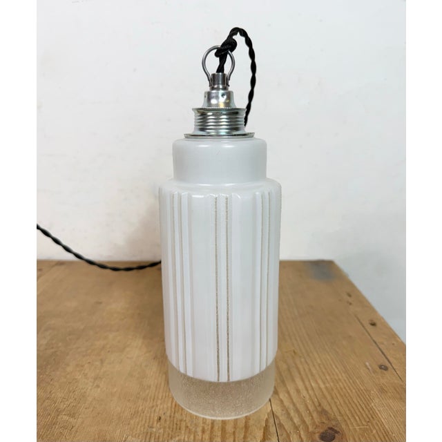 Black Vintage Glass Ceiling Light, 1970s For Sale - Image 8 of 15