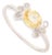 14k Gold Natural Oval Yellow Sapphire Diamond Floral Motif Cluster Ring Size 5.5 For Sale