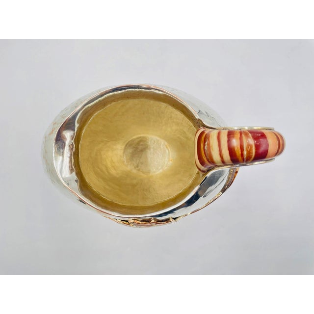 1980s Large Emilia Castillo Water Pitcher With Natural Jasper Stone Inlay, Signed For Sale - Image 11 of 18
