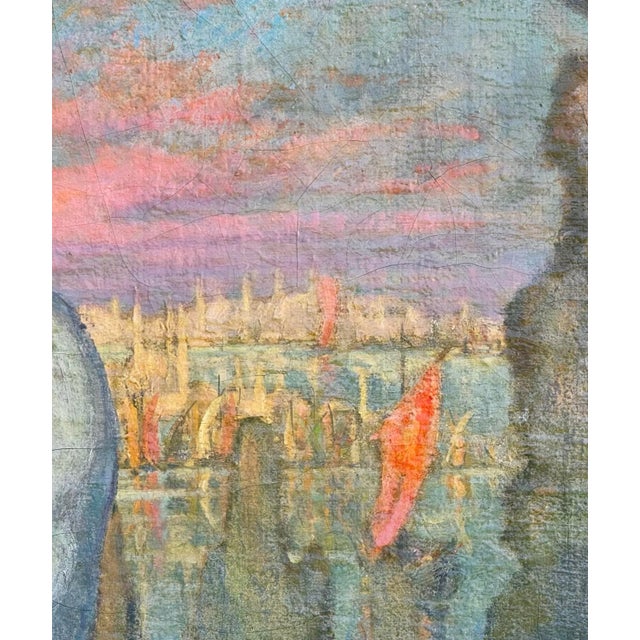Antique French Oil Painting : 1920’s “Orientale” With Rich, Colorful Texture For Sale In Los Angeles - Image 6 of 12