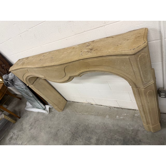 French French Louis XV Style Limestone Mantel For Sale - Image 3 of 15