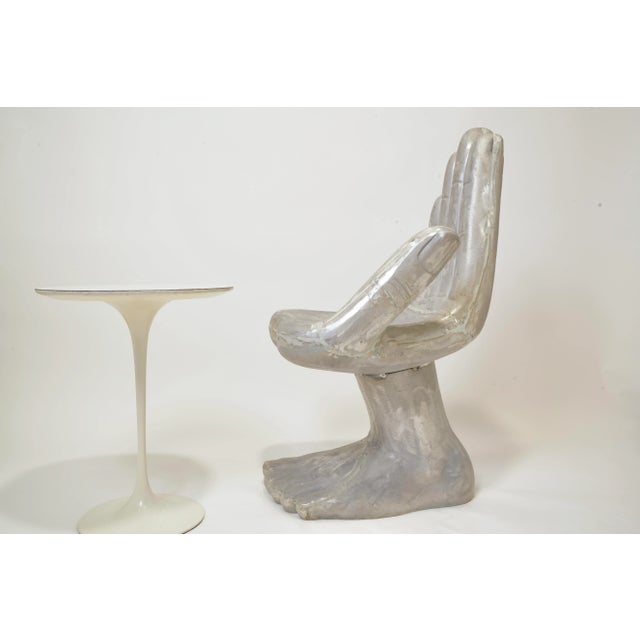 Aluminum hand foot chair/sculpture. In the style of Pedro Friedeberg This iconic example can be used indoors or outdoors...