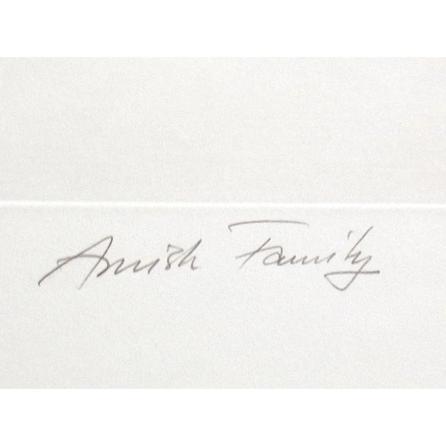 1980s William Papas "Amish Family" Hand Colored Signed & Numbered Etching For Sale - Image 5 of 6