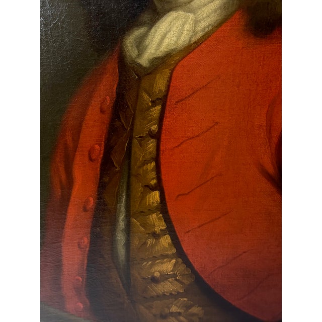 Red Scottish 18th Century Historic Oil Painting Lieutenant General Sir James Campbell Attributed William For Sale - Image 8 of 12
