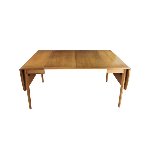 Mid-Century Modern Drexel Meridian Mid Century Modern Walnut Drop Leaf Extendable Dining Table 95" For Sale - Image 3 of 13