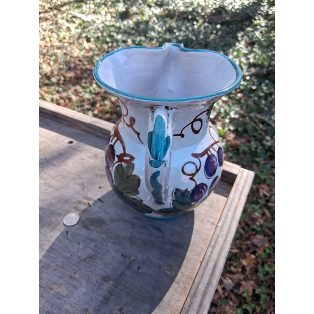 1990s 1990s Italian Grape Motif Handmade Pitcher For Sale - Image 5 of 7