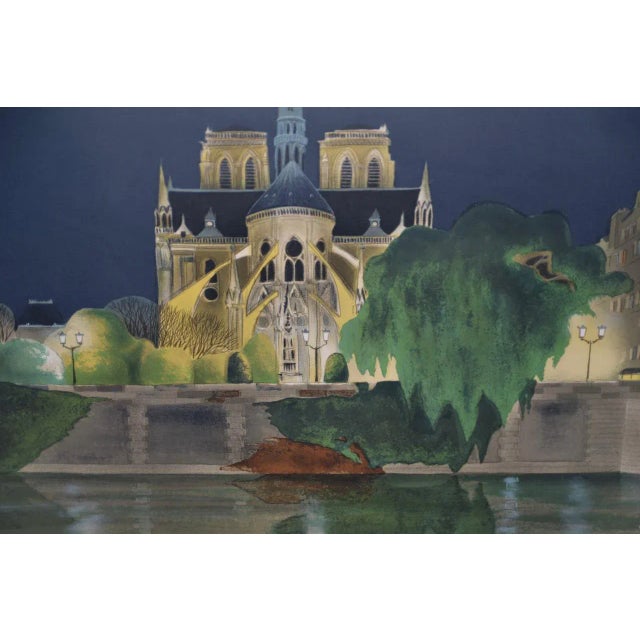 Vintage Notre-Dame de Paris Color Lithograph Signed / Numbered c.2004 Stunning color and light in this beautiful print....