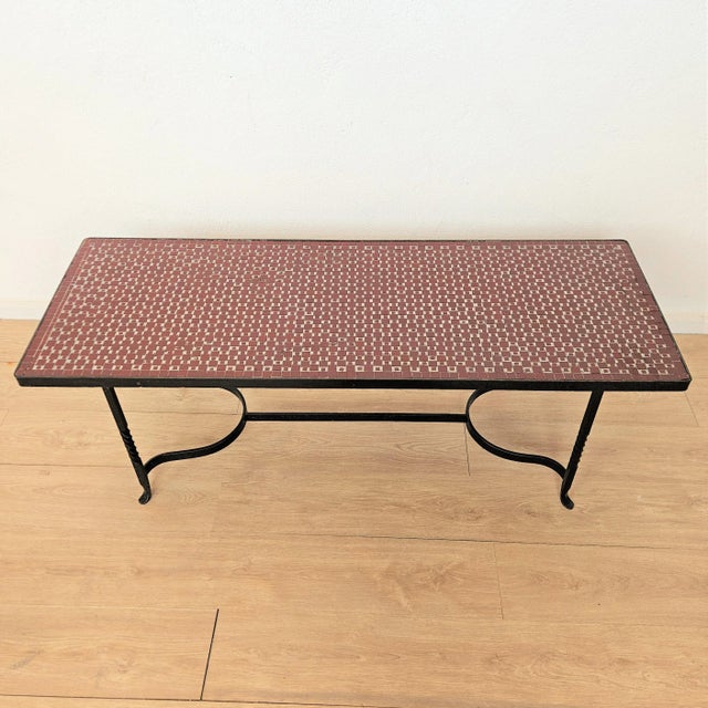 Mid-Century Modern Vintage Ceramic and Iron Living Room Table, 1960s For Sale - Image 3 of 7