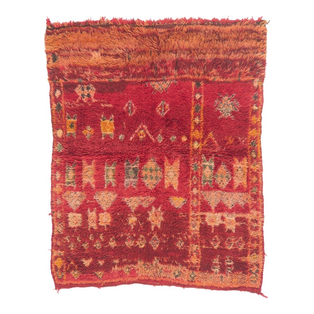 Vintage Beni M'Guild Moroccan Rug, 04'03 X 05'04 For Sale