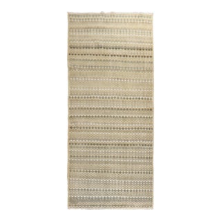 1960s Neutral Turkish Deco Runner - 4'5" x 11'4" For Sale