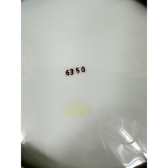 White Vintage Asian Floral Serving Dish For Sale - Image 8 of 8