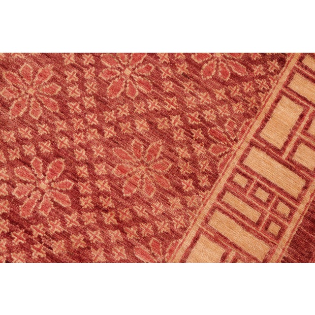 Textile Bohemien Ziegler Red Gold Hand-Knotted Wool Rug - 5'11'' X 8'10'' For Sale - Image 7 of 8