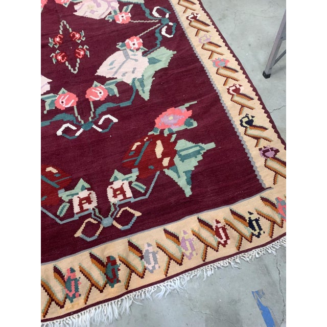 1960s 1960s, Handmade Antique Romanian Bessarabian Kilim 6.8' X 10' For Sale - Image 5 of 12