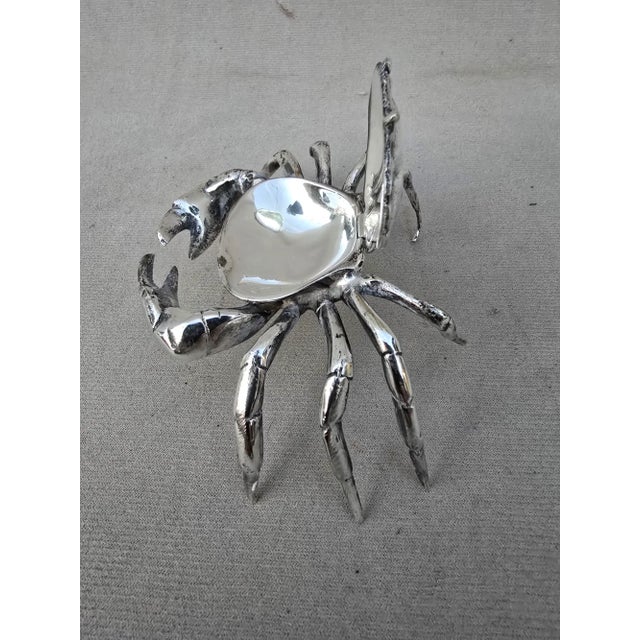 Figurative Vintage Silver Plated Crab Vessel For Sale - Image 3 of 8