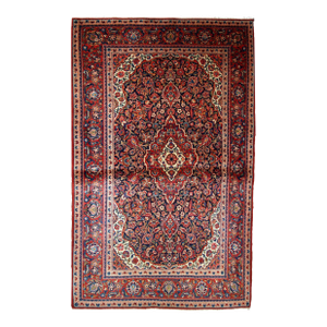 1910s, Handmade Antique Persian Kashan Rug 4.1' X 6.2'