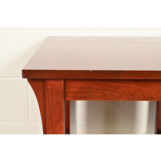 Brown Stickley Mission Arts & Crafts Cherry Wood Spindle Side Table For Sale - Image 8 of 12