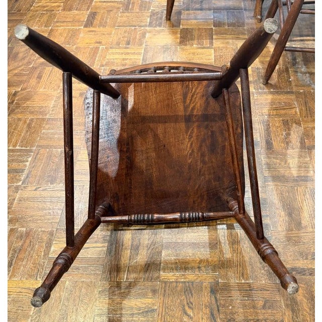 Set of Four 19thc Old Surface Press Back Ranch Chairs For Sale - Image 9 of 9