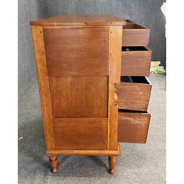 19th Century Solid Walnut Five Drawer Chest For Sale - Image 9 of 15