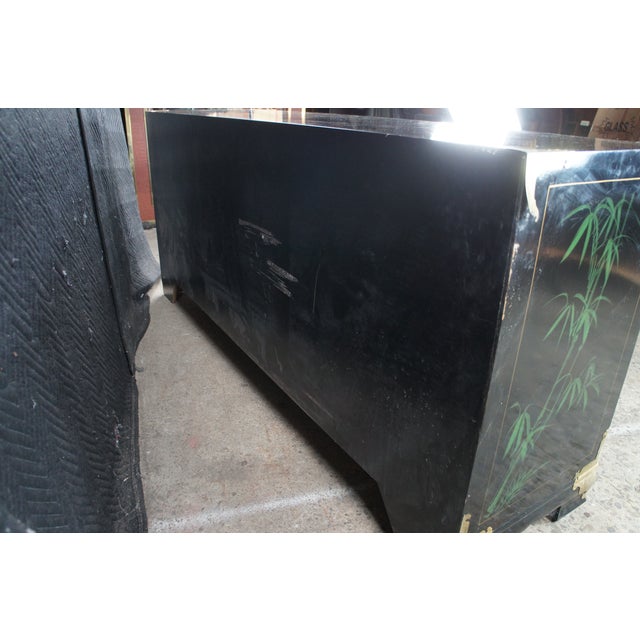Vintage Tansu Style Chinoiserie Lowboy Credenza Buffet Dresser Sideboard Cabinet For Sale - Image 4 of 13