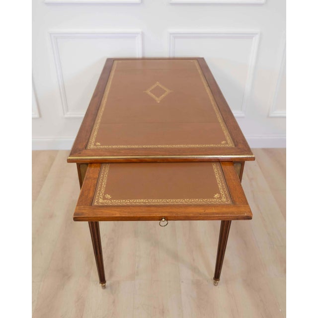 Wood French 20th Century Louis XVI Style Flat Desk For Sale - Image 7 of 11