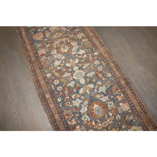 Textile Long Floral Persian Malayer Runner rug no.j4493 For Sale - Image 7 of 9